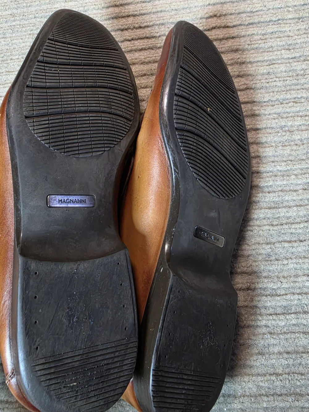 Magnanni Ramiro Penny Loafers Men’s 12 Brown Burnished Leather Handmade Spain